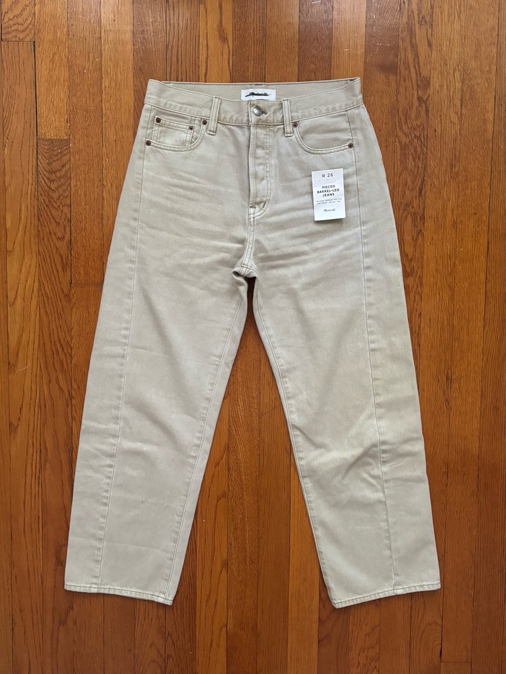 Pieced Barrel Jean, Faded Khaki + Rigid, Size 26